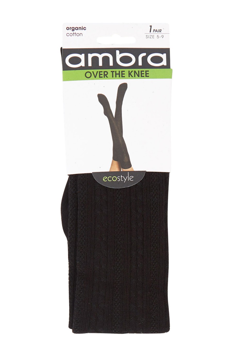 Lingerie & Sleepwear Ambra | Organic Cotton Over The Knee Socks Black