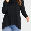 Tops Natural for birds | Wool Cowl Neck Tunic Black