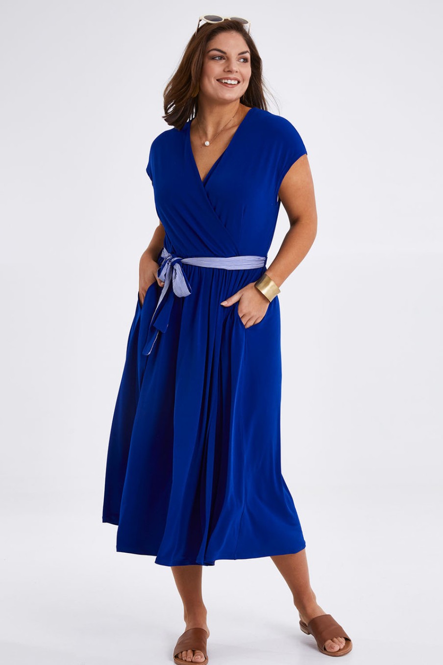 Dresses boho bird | Feels Like Summer Faux Wrap Dress Electric
