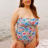 Swimwear Capriosca | Twist Front Bandeau One Piece Summer