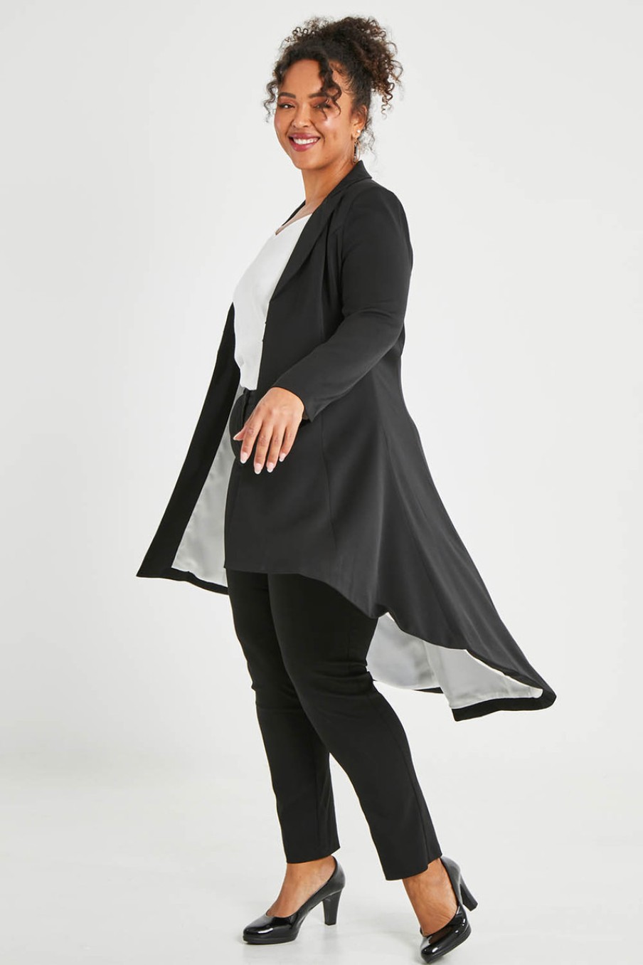 Coats & Jackets bird by design | The Tailored Longline Jacket Black