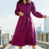 Dresses bird by design | The Luxe Cotton Stretch Shirt Dress Berry