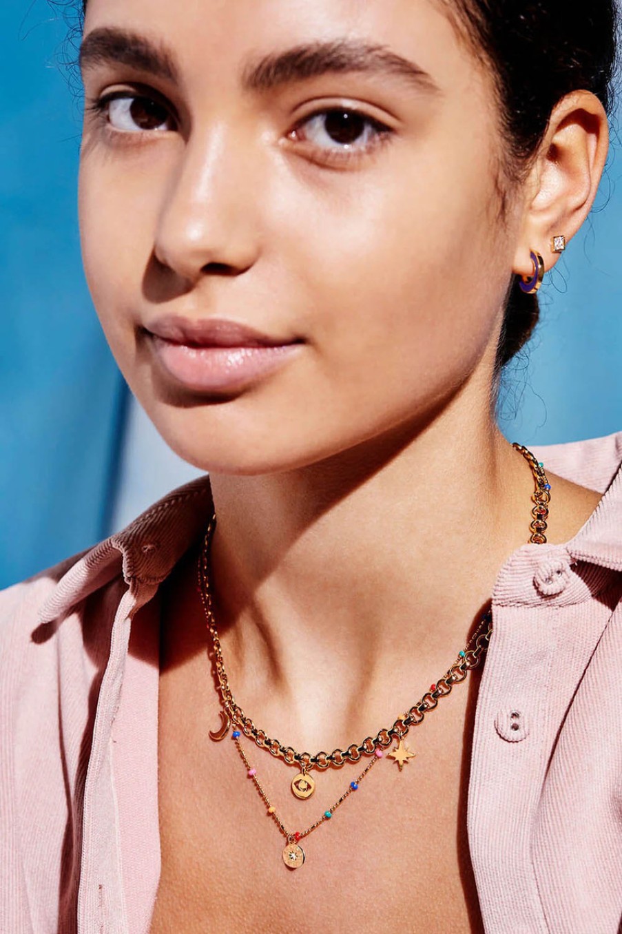 Accessories Estella Bartlett | Beaded Rainbow Necklace Gold