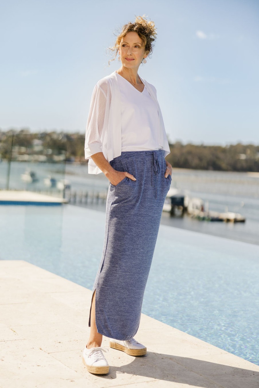 Skirts bird keepers | The Perfect Summer Knit Pull On Skirt Denimmarle