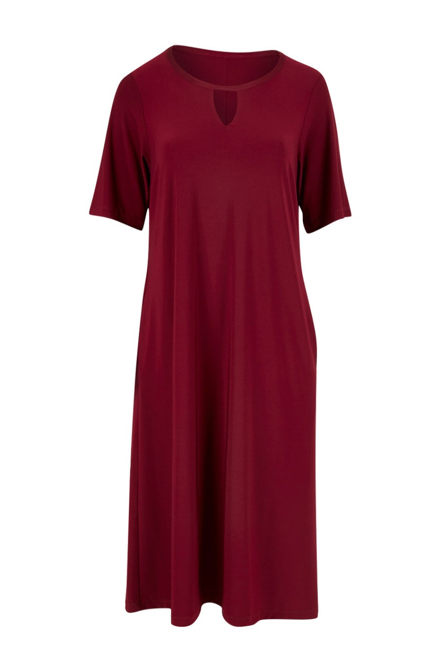 Dresses bird keepers | The Recycled Easy Wear Keyhole Dress Burgundy
