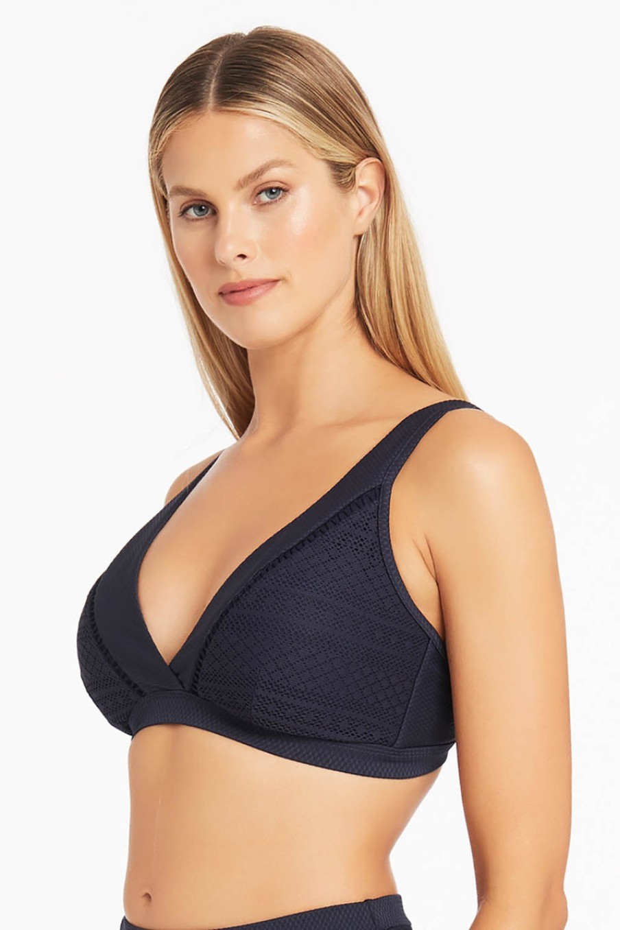 Swimwear Sea Level | Amazing Lace Cross Front Panelled Bralette Nightsky