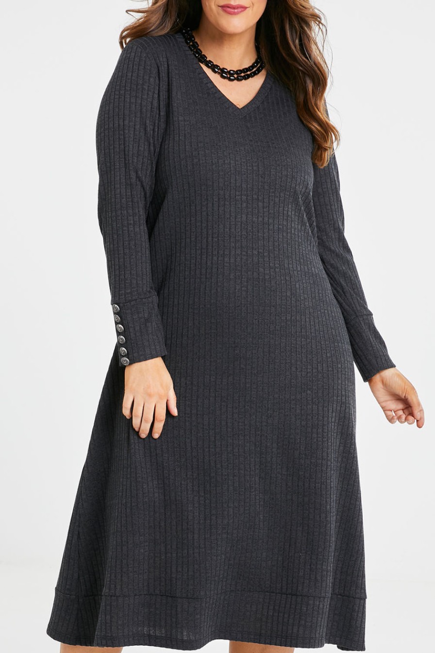 Dresses Belle bird | Belle Fit & Flare Lined Knit Dress Steelgrey