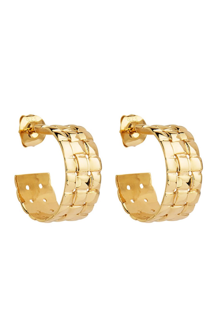 Accessories Najo | Weave Stud Hoop Earrings Gold