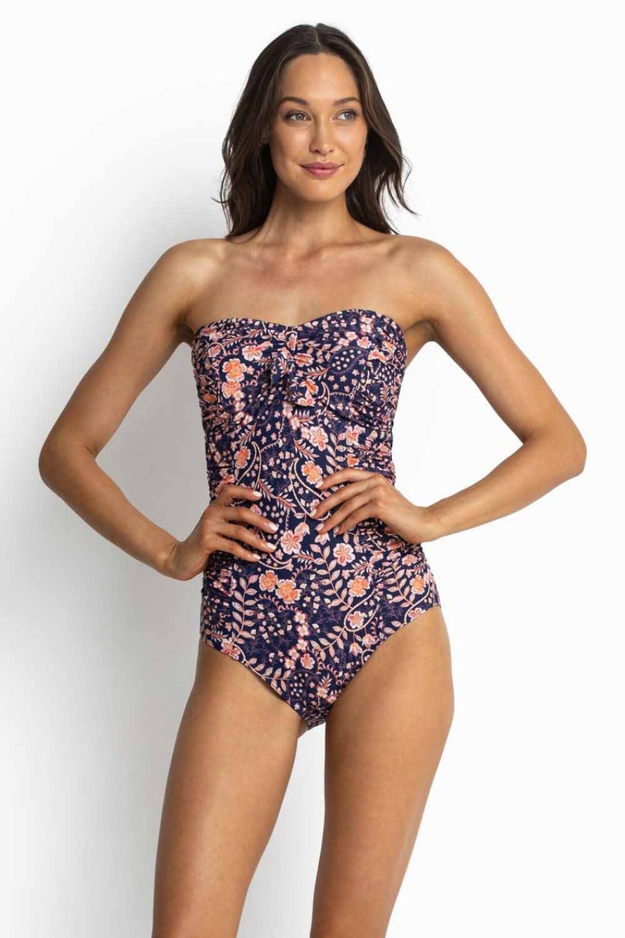 Swimwear Sunseeker | Aja Ruched Bandeau One Piece Ink
