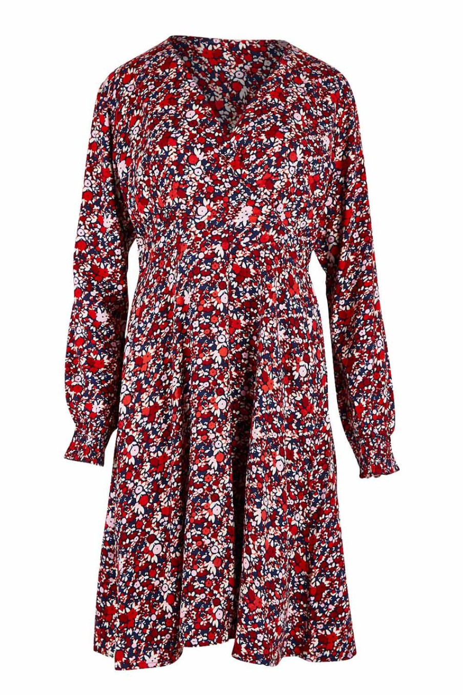 Dresses Brakeburn | Mixed Berry Floral Wrap Dress Red