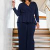 Tops Belle bird | Belle X Over Long Sleeve Tee Navy