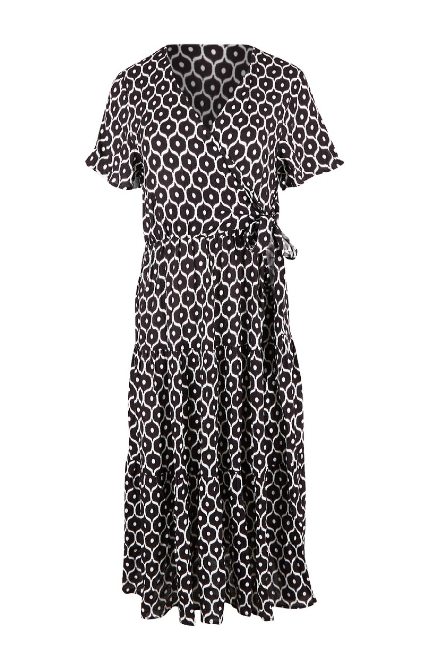 Dresses Fate + Becker | Levitating Wrap Front Dress Blackgeo
